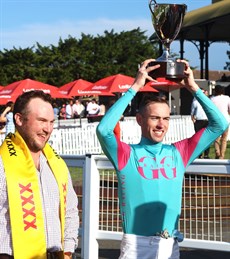 The celebration after Nikau Spur won the Queensland Cup (see below)