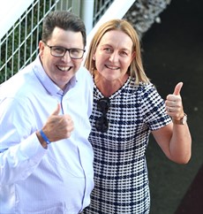 Thumbs up from the connections of Exotic Miss. Just wait for the Weetwood celebration if the mare does bring it home