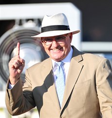 David Hayes wasn't referring to the barrier draw when he posed for this photo after an earlier win by Ka Ying Rising ... but the number one barrier is exactly the gate that the champion drew