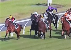 Almost boxed in ... a critical moment