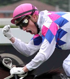 Ryan Wiggins:
Pictured in the moment he became  Group 1 winning jockey
