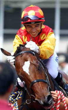 A delighted Joao Moreira brings Golden Harvest back to scale.