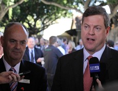 Stradbroke Day 2014.

It was supposed to be a watershed moment as Tim Nicolls, flanked by Racing Queensland Chairman Kevin Dixon, announced the go-ahead for the $22 million Eagle Farm track project .... yet here, ten months later, past the original completion date and still drowning in beauracracy