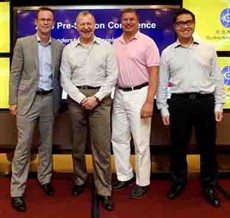 Mr Winfried Engelbrecht-Bresges, Chief Executive Officer (second left), Mr Andrew Harding, Executive Director of Racing Authority, Mr William Nader, Executive Director of Racing and Mr Richard Cheung, Executive Director of Customer and Marketing pictured at the Press Conference