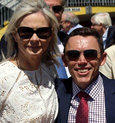 Cathy Munce and Chris Munce ...

Cathy selected the perfect barrier (number four) for Ours To keep in the Magic Millions Two Year Old Classic