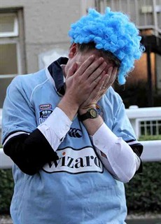 Queenslander Josh Fleming 'punished by wearing blue after a previous Origin loss' ... pondering the pressure of the tipping competition against Winno and the upcoming Origin Series ... sometimes it can get all too much for one man!

Photos: Darren Winningham and Graham Potter