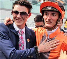 Jake and Regan Bayliss after Regan's win at Sha Tin on Sunday …

After the race Jake was elated for his brother saying, 