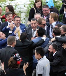 Prince Fawaz has a large group of owners and they took the prize for the best, biggest and loudest immediate post-race celebration. That is what you like to see at the races … people enjoying their win. 