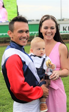 Matthew, Aimee and Max McGillivray

 it was wonderful to see Matthew McGillivray win his maiden Group 1 aboard Winning Ways in the Oaks. What was even more special was that his wife Aimee and their son Max. It was a true family effort with Aimee driving almost 7 hours earlier in the day from Narrabri to support Matt on the special day.