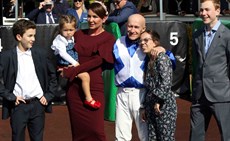 There were tremendous scenes earlier in the day when Jeff was thanked by one and all for his outstanding achievements and his great contribution to racing. He is pictured with his family (above) ...