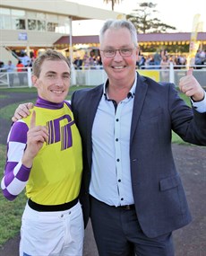 Ben Looker and Tony Pike pictured after their success with Sacred Day in the Grafton Cup