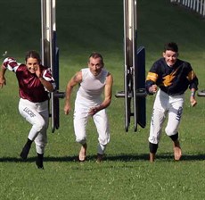 The Jockey Foot Race auction raised over $3000 for the National Jockey Trust
