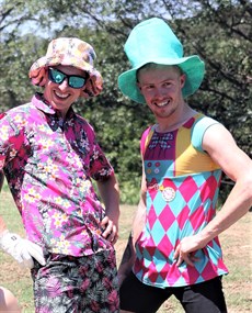 Spurcraft (4) to be ridden by Bubba Tilley – he is the deserved favourite – just not sure how he will go over 1200 metres. If he wins I am sure the win will be as colourful as memorable as Bubba’s outfit on Monday at the golf! (see race 8)

Photos: Darren Winningham and Graham Potter