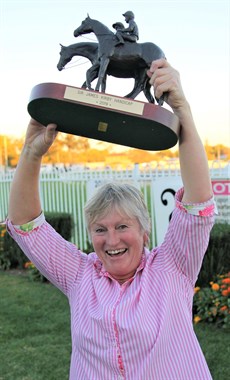Sue Grills with the Kirby trophy after winning teh 2019 edition of the race with Attila. Can she do it again. I might be in trouble here (see race 8)

Photos: Darren Winningham