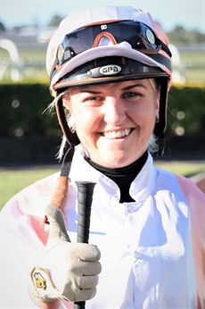 Maddy Wishart rides Let's Boom (see race 3)