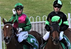 Stephanie Thornton and Ben Thompson return to the enclsure after running the last race quinella at Ipswich

Photos; Graham Potter