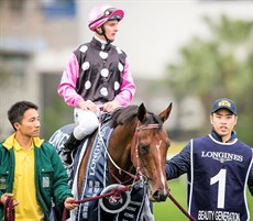 Lau Wai Kit (right) leads Beauty Generation after his 2018 Hong Kong Mile triumph.