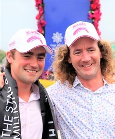 David Eustace and Ciaron Maher ... Australian Derby winners with Explosive Jack ... the first thtree-year-old to win the Tasmanian / AJC Derby double