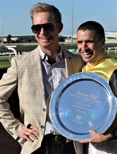 Will Hulbert and Michael Rodd after Criminal Defence's win in the Rough Habit Plate
