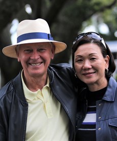 John Moore and his wife pictured at Doomben