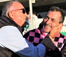 Trainer Rob Heathcote and Fradd celebrate that win

Heathcote is looking to set the ghosts of the past to rest with Emerald Kingdom in The Stradbroke.  He has twice had to settle for second place with the mighty Buffering. Can he go one better this year?

Photos: Graham Potter