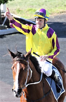 Tommy Berry brings Rebel Rama back to scale after her Listed race win at Eagle Farm. The mare is my pick for the Grafton Cup (see race 7)