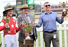 With the Vietnam Veterans Cup after Sir Gunsen;s win at Kilcoy