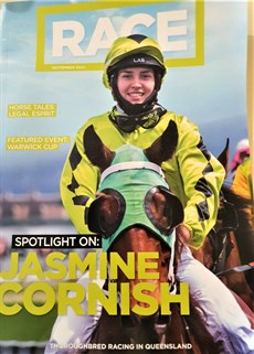 Jasmine Cornish featured on the front cover of the September edition of Race magazine