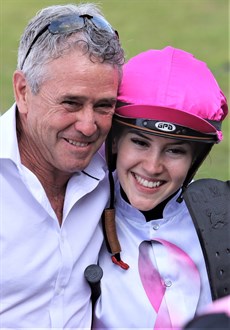 ... with her dad Greg ... she was riding one of the Cornish stable horses when the incident occurred
