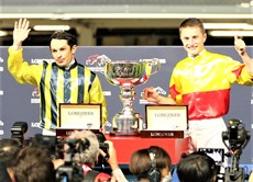 Silvestre De Souse and Tom Marquand - both triumphant in the Longines Hing Kong International Jockeys' Champrionship