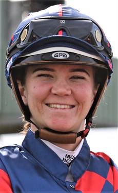 Apprentice Sariah Champkin ... she got Straight Alphas home by the narrowest of margins

Photo: Graham Potter