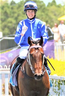 Steady Ready and Angela Jones (above and below) after their win at the gold Coast