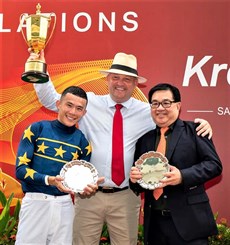 Dan Meagher ... very good times with Lim's Kosciuszko in Singapore. Can his stable star take the next step?

Photo:Singapore Turf Club
