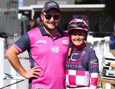 A couple of models showing off the new KO Thoroughbred Racing colours