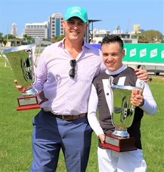 Tony Gollan and Ryan Maloney after Isotope's outstanding win