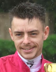 Robbie Dolan ... back in the saddle after an injury enforced layoff.. He rides Scampi in the Bat Out Of Hell (see race 6)