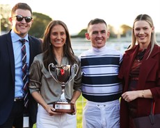 ... and winning the Group 2 Moreton Cup at Eagle Farm over the Winter Carnival (above and below)
