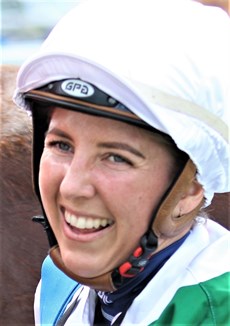 Samantah Collett after her win on Templemore at Gatton (see below) on February 23 ... her one hundreth winner in Australia