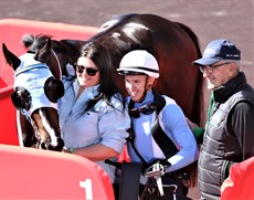 Green knows how to win away from home as he showed with his last winner Shamedy, who came ... saw ... and conquered at Eagle Farm on July 29 (pictured above and below)
