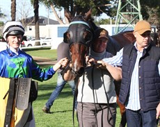 Old friends ... KWT, Full Press and Brett Dodson teamed up for a special win in the Grafton Cup Prelude 