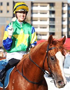 Emily Lang ... a winner on Vodka Martini at Doomben on Saturday