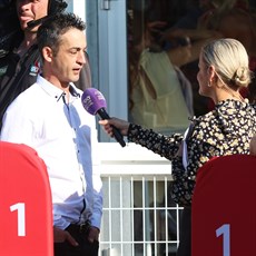 Jarred Coetzee ... right where ther stable wants him to be ... doing post race interviews at teh winners' enclosure

Photos: Graham Potter