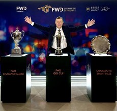 Winno with the silverware that is offer for the feature races on FWD Champions Day