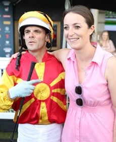Noel Callow and Annabel Archibald after Depth Of Character's win in the Group 2 Queensland Guineas