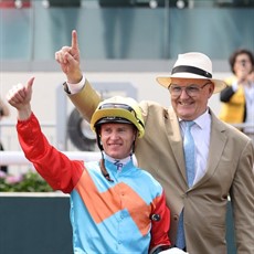 Celebrating a champion. Zac Purton and David Hayes